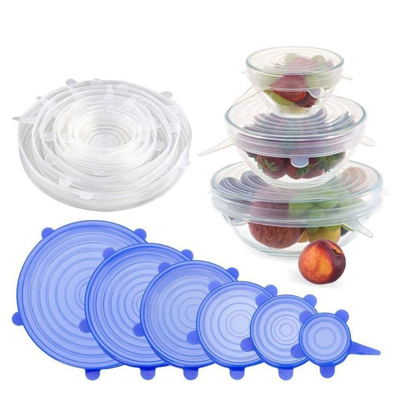 2118 Silicone Lid Set, Silicon lids for containers, Silicon Stretchable lids, Silicone lids and Cover - SkyShopy 2118 Silicone Lid Set, Silicon lids for containers, Silicon Stretchable lids, Silicone lids and Cover - SkyShopy